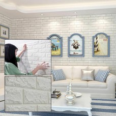 3D White Tile Brick Wall Sticker 70 x 77cm