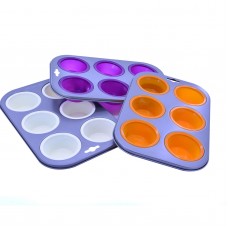 Silicone 6 Cup Mini Muffin Bun Cupcake Baking Bakeware Mould Tray Pan Kitchen