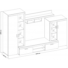 Living Wall Unit ASTI SO01- OAK SONOMA