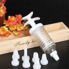 Icing Set Syringe With 6 Plastic Nozzles Baking Cake Decorating Piping Apollo