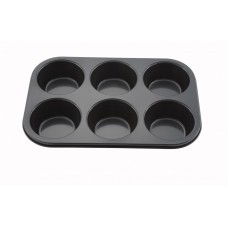 Baking 6 Cup Muffin Bun Cake Bakeware Kitchen Pans Steel Mould Oven Non-Stick