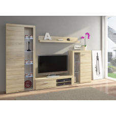 Living Wall unit RUMBA SO01 - OAK SONOMA fronts Laminate / body OAK SONOMA Laminate