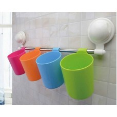 For Home Use Multi-Color Trendy Holding Cups Rack With Suction Handy Rail