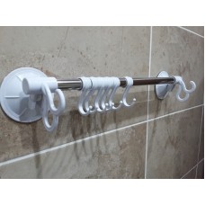 Stainless Steel Multi Towel Hanging Wall Rack With Rotating Suction Cup