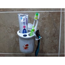 Bathroom Wall Mount Toothbrush Toothpaste Razor Holder Rack Sucker Suction Wall