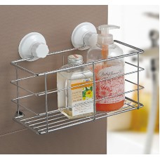 Stainless Steel Storage Shelf Basket Orginizer With Suction Chrome For Bathroom