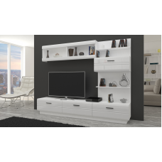 Living Wall Unit AXEL WHHG01 White gloss MDF Front / Body White Laminate