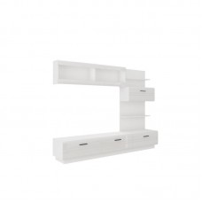 Living Wall Unit AXEL WHHG01 White gloss MDF Front / Body White Laminate