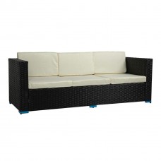 Modern Garden Furniture 4 Seater Rattan Sofa set with White Cushion