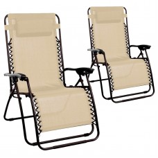 2 PCS Zero Gravity Chair Sun Lounger 