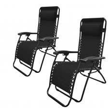 2 PCS Zero Gravity Chair Sun Lounger 