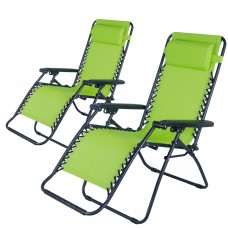 2 PCS Zero Gravity Chair Sun Lounger 